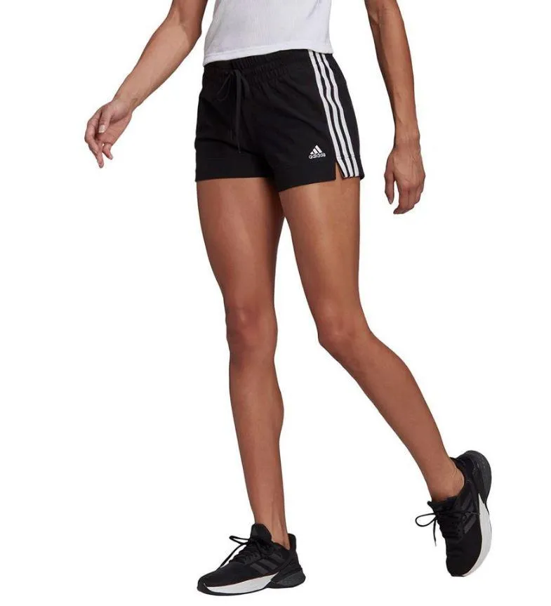 Pantalón Corto Adidas Essentials Slim 3 Bandas Mujer Negro
