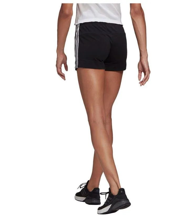 Pantalón Corto Adidas Essentials Slim 3 Bandas Mujer Negro