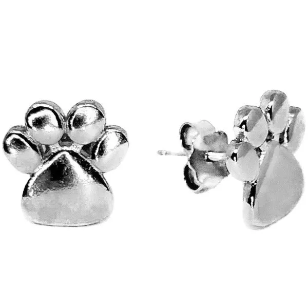 Pendientes plata huella perro