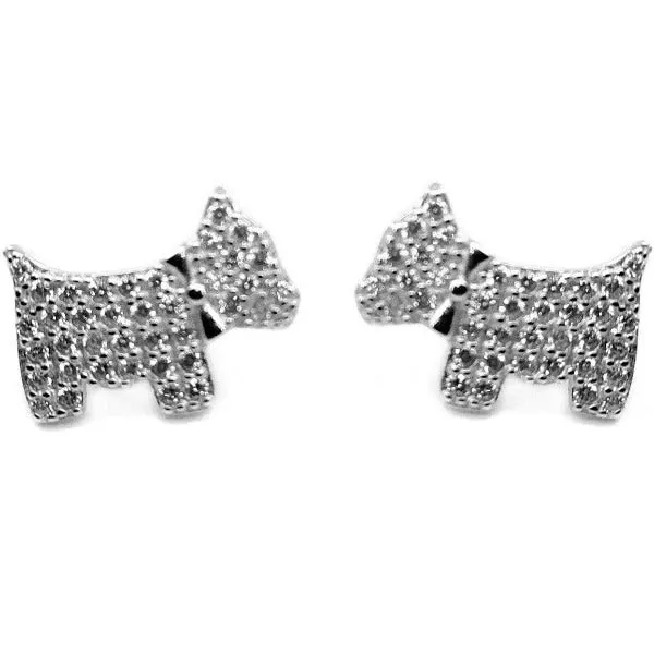 Pendientes plata perro
