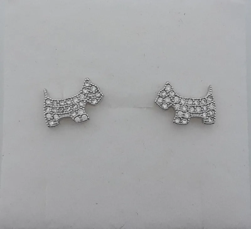Pendientes plata perro