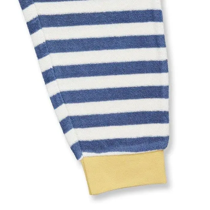 Pijama Terry LONG JOHN RETRO Rayas Azul acero y Perro