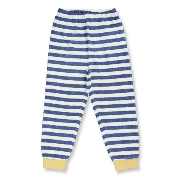 Pijama Terry LONG JOHN RETRO Rayas Azul acero y Perro
