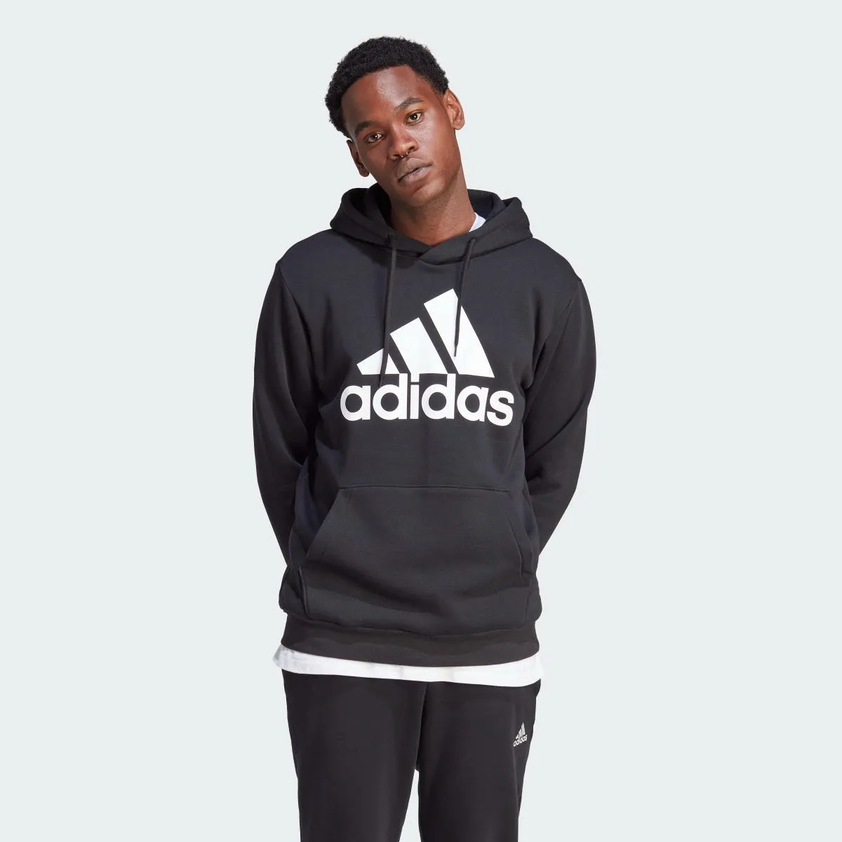 Polerón Lifestyle Hombre Adidas Essentials Fleece Big Logo Negro