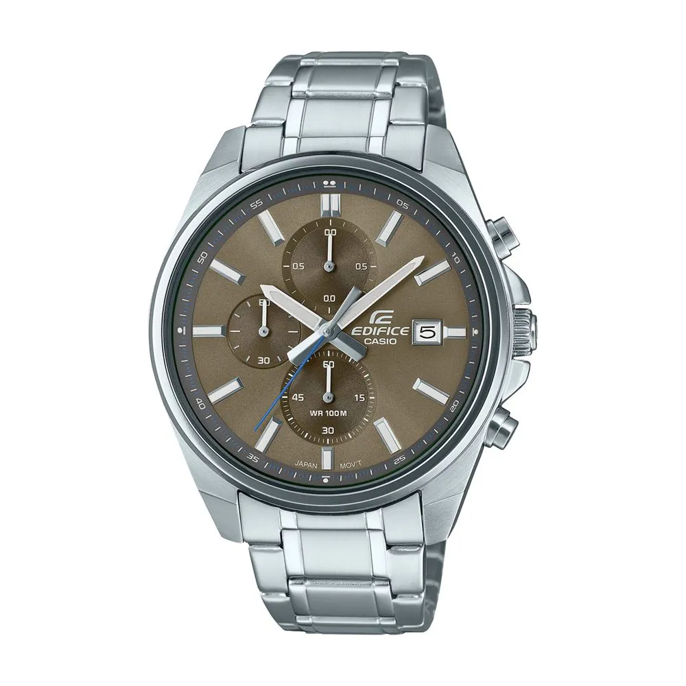 Reloj Casio Hombre Café y Plata Análogo