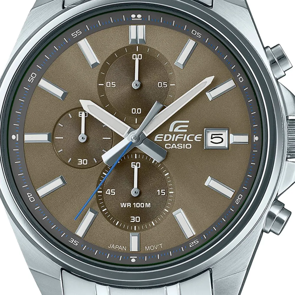 Reloj Casio Hombre Café y Plata Análogo