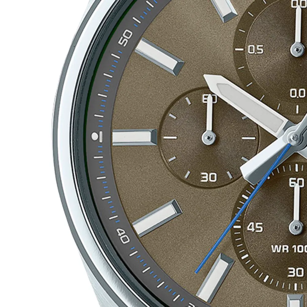 Reloj Casio Hombre Café y Plata Análogo