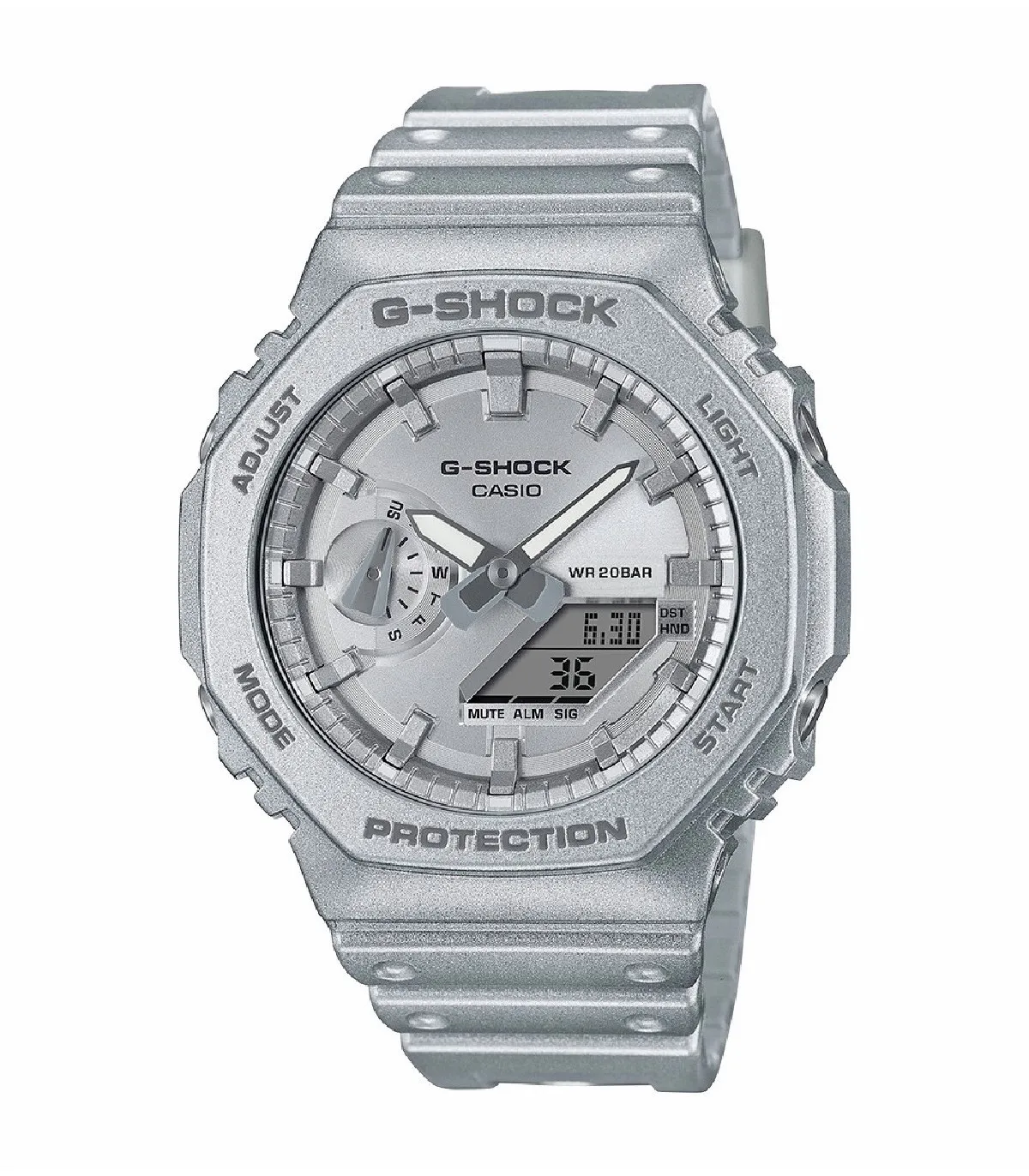 RELOJ CASIO HOMBRE GSHOCK GRIS PLATA  GA2100FF8AER