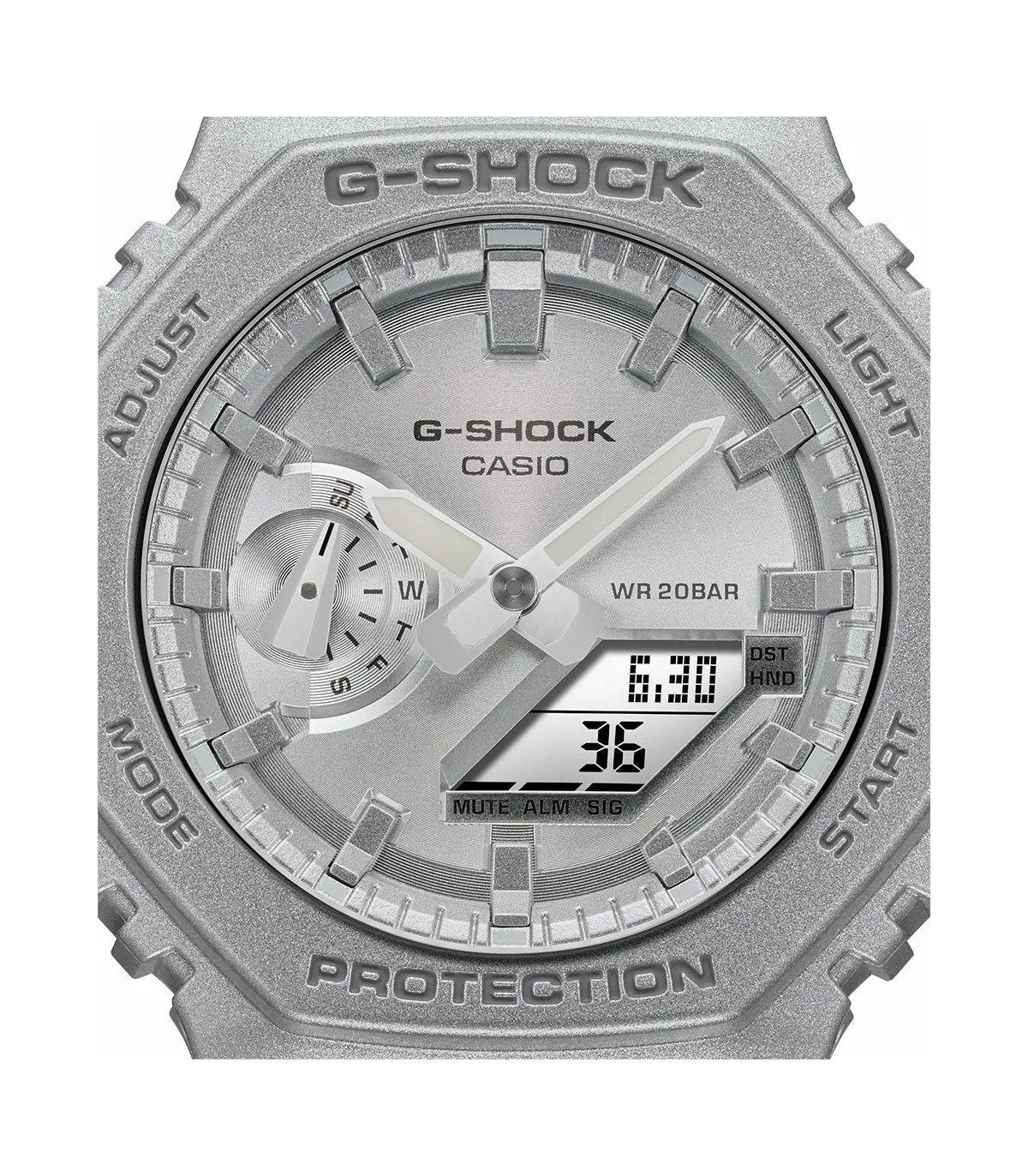 RELOJ CASIO HOMBRE GSHOCK GRIS PLATA  GA2100FF8AER