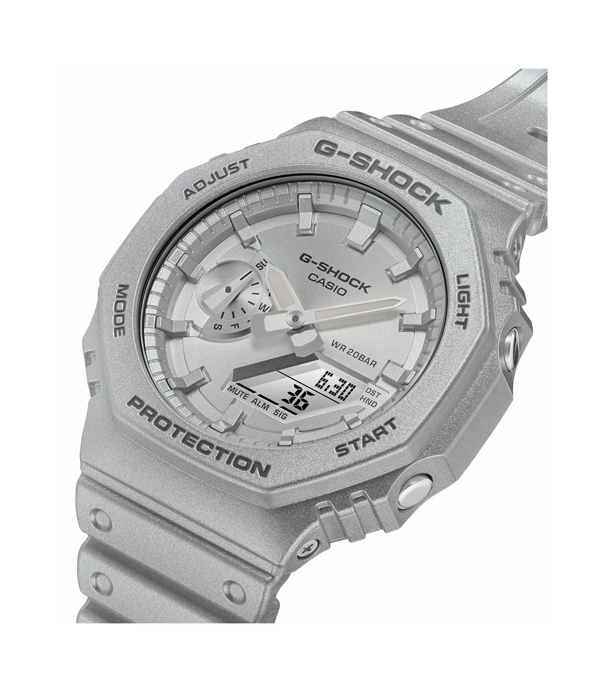 RELOJ CASIO HOMBRE GSHOCK GRIS PLATA  GA2100FF8AER
