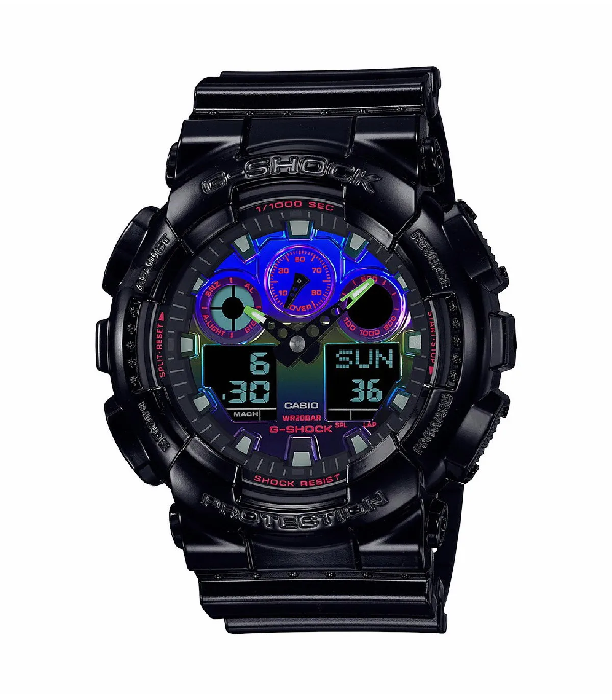 RELOJ CASIO HOMBRE GSHOCK NEGRO  GA100RGB1AER