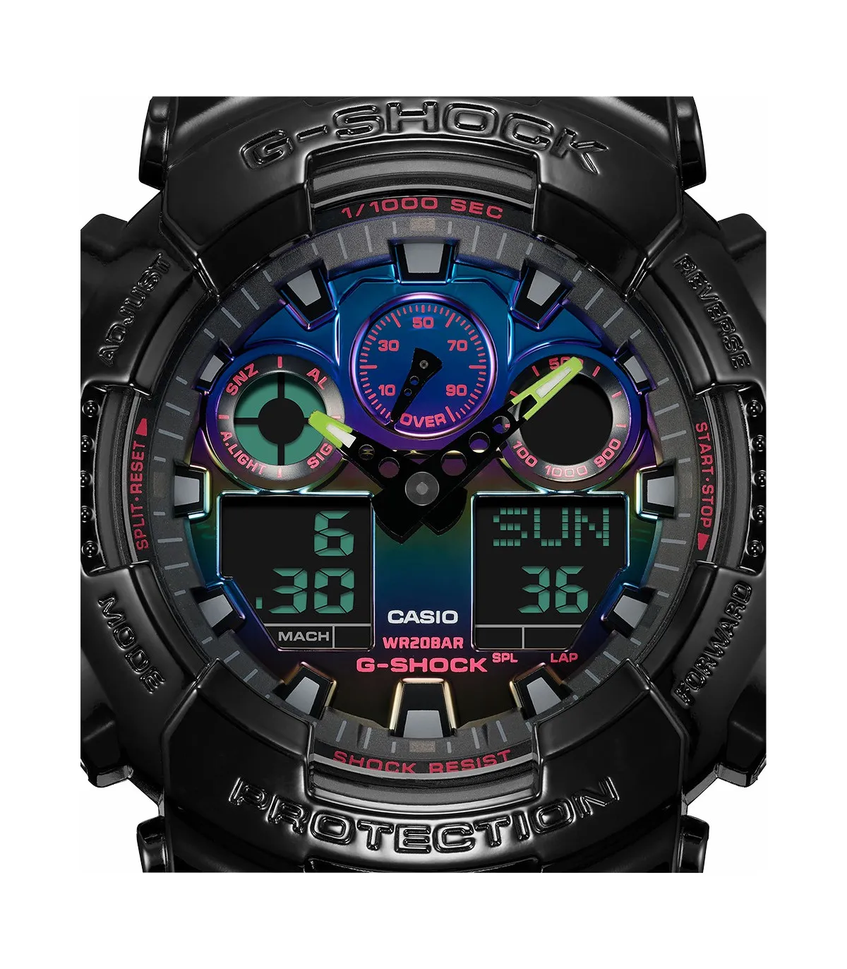RELOJ CASIO HOMBRE GSHOCK NEGRO  GA100RGB1AER