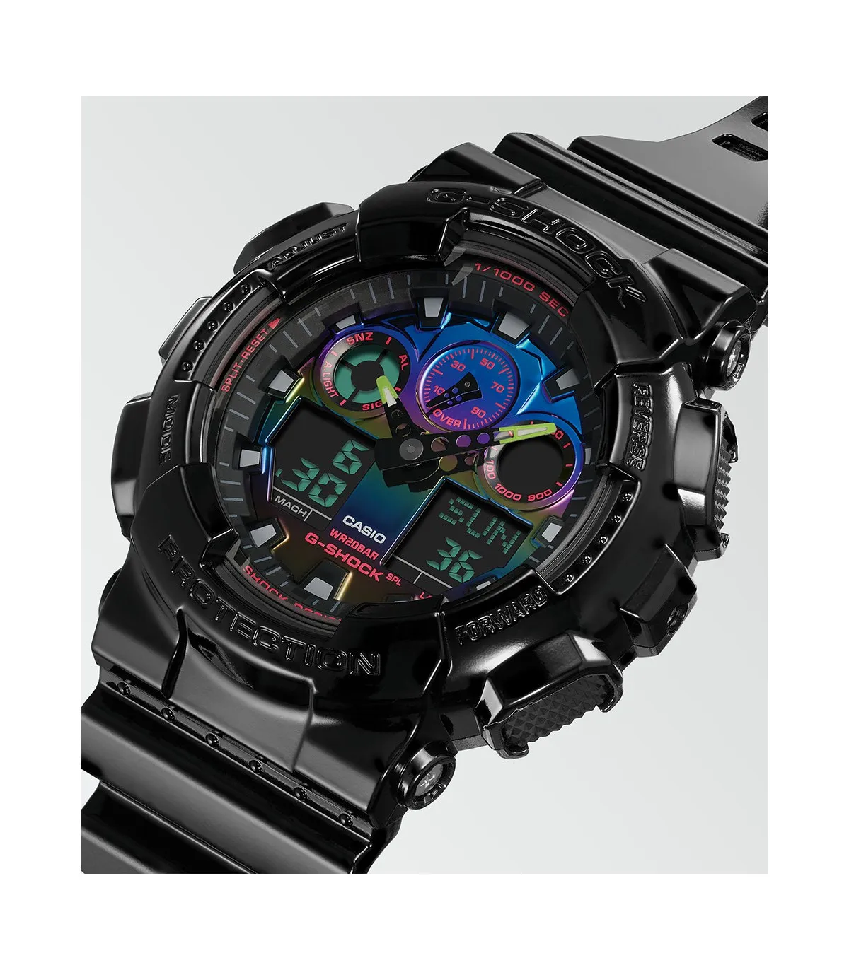 RELOJ CASIO HOMBRE GSHOCK NEGRO  GA100RGB1AER
