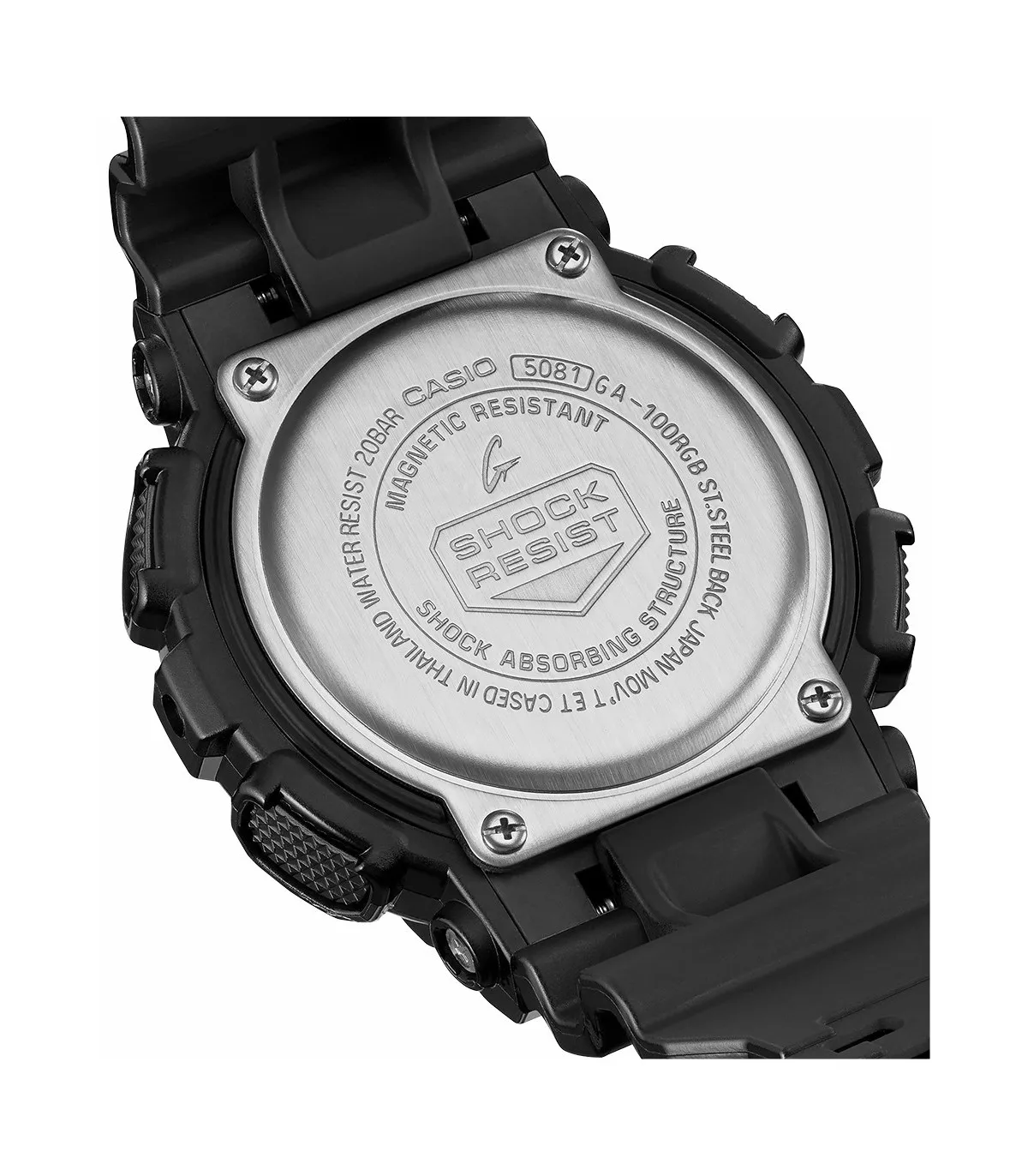 RELOJ CASIO HOMBRE GSHOCK NEGRO  GA100RGB1AER
