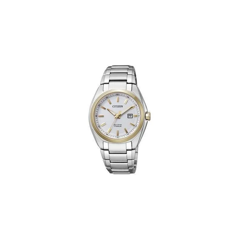Reloj Citizen Super Titanium TI+IP Sra.  Eco Drive 221. Bicolor. Reserva 6 meses 