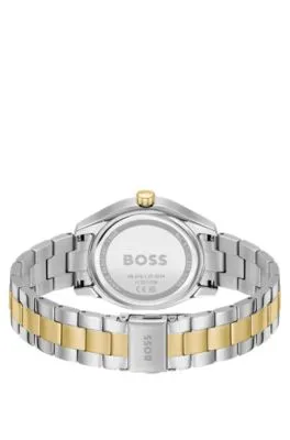 Reloj de acero dorado y plateado con pulsera de eslabones