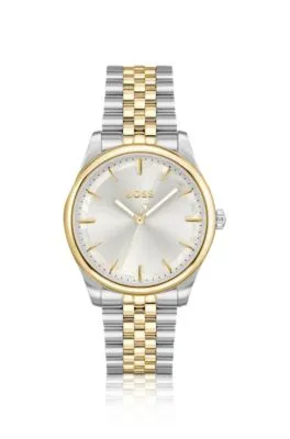 Reloj de dos tonos con incrustación de nácar