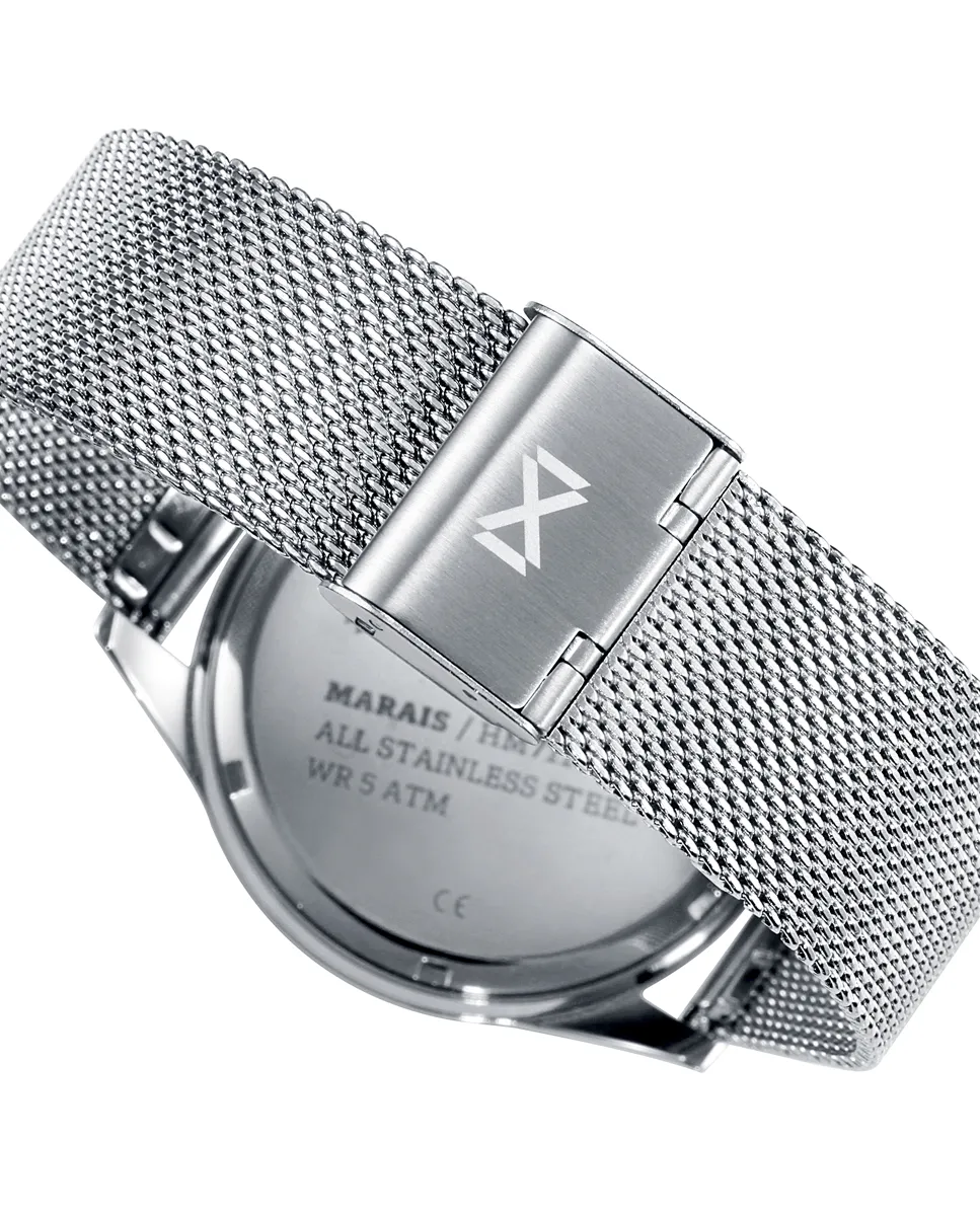 RELOJ DE HOMBRE MARK MADDOX MARAIS DE ACERO CON MALLA MILANESA HM711937