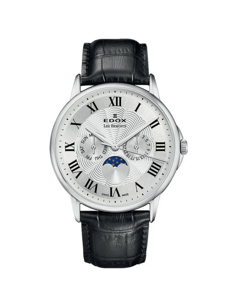 Reloj Edox Swiss Made Les Bémonts Hombre Fase Lunar 400023AR