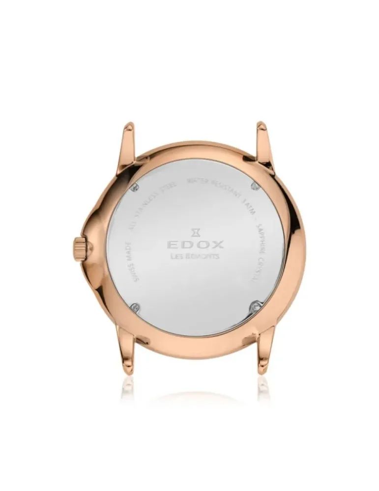 Reloj Edox Swiss Made Les Bémonts Hombre Slim Rose 5600137RAIR