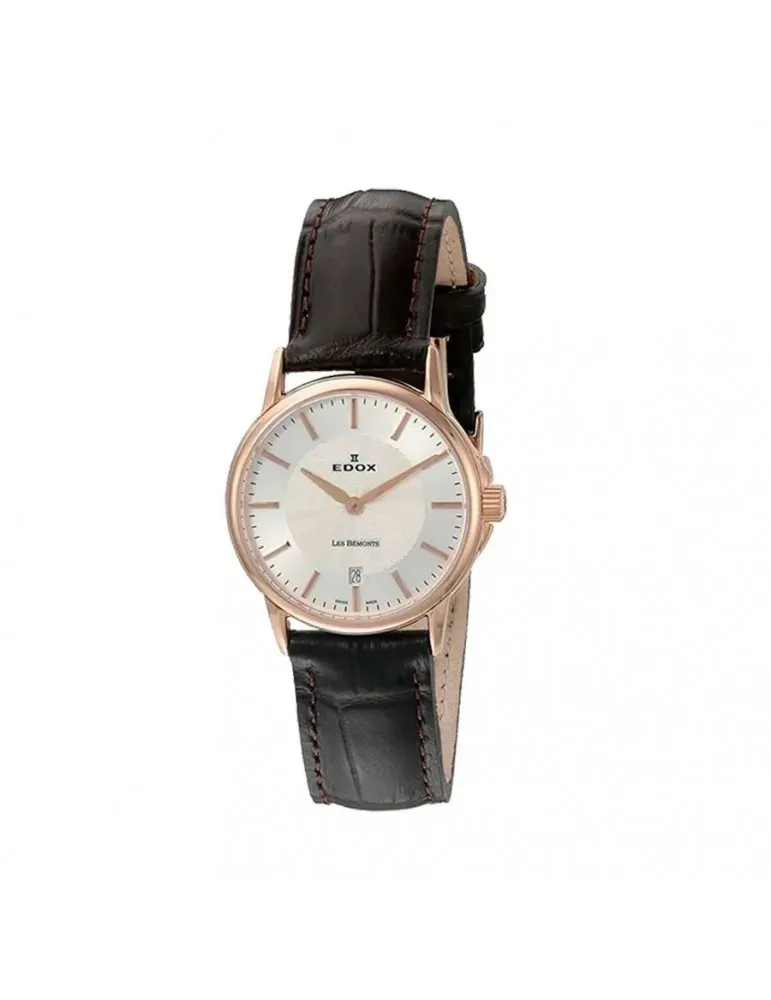 Reloj Edox Swiss Made Les Bémonts Mujer Slim Rose 5700137RAIR
