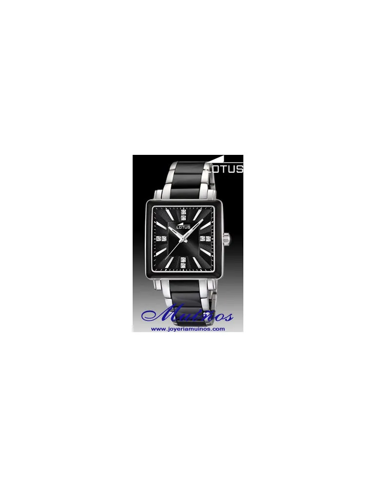 Reloj Lotus Mujer Cuadrado Grande Cerámica