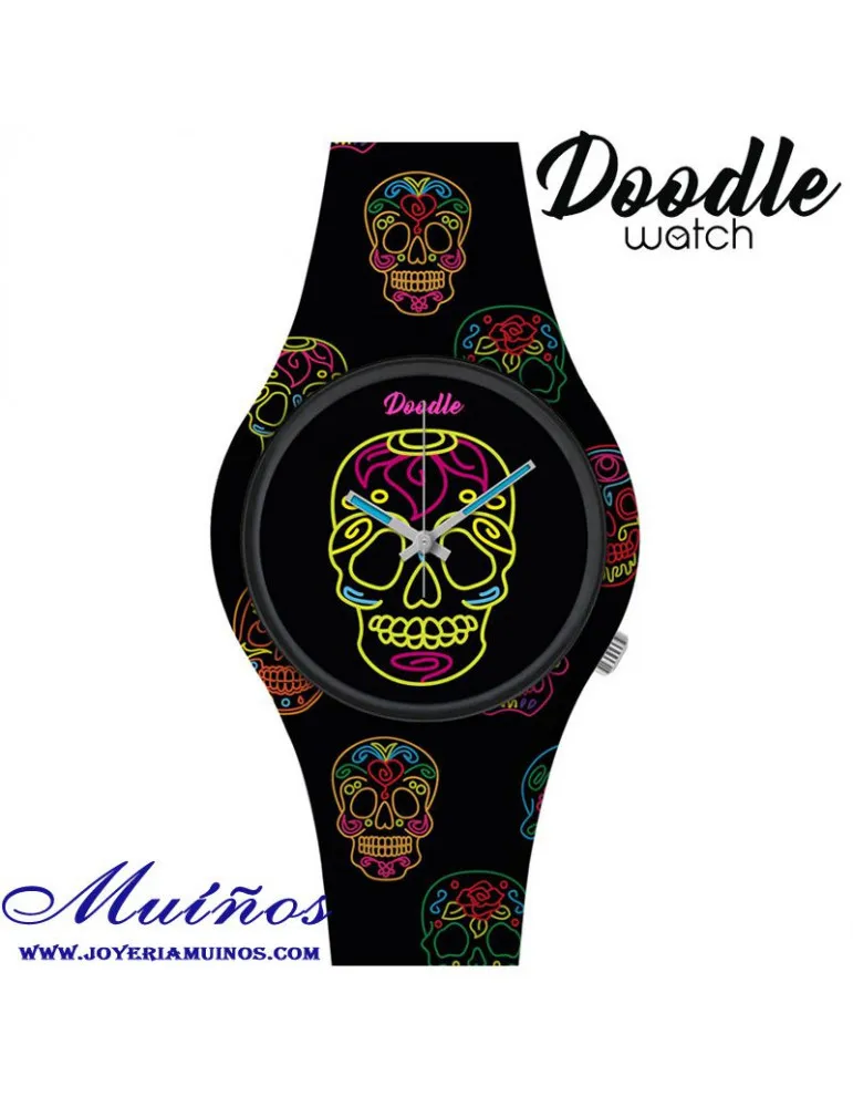 Reloj Tatuaje Calaveras Neón