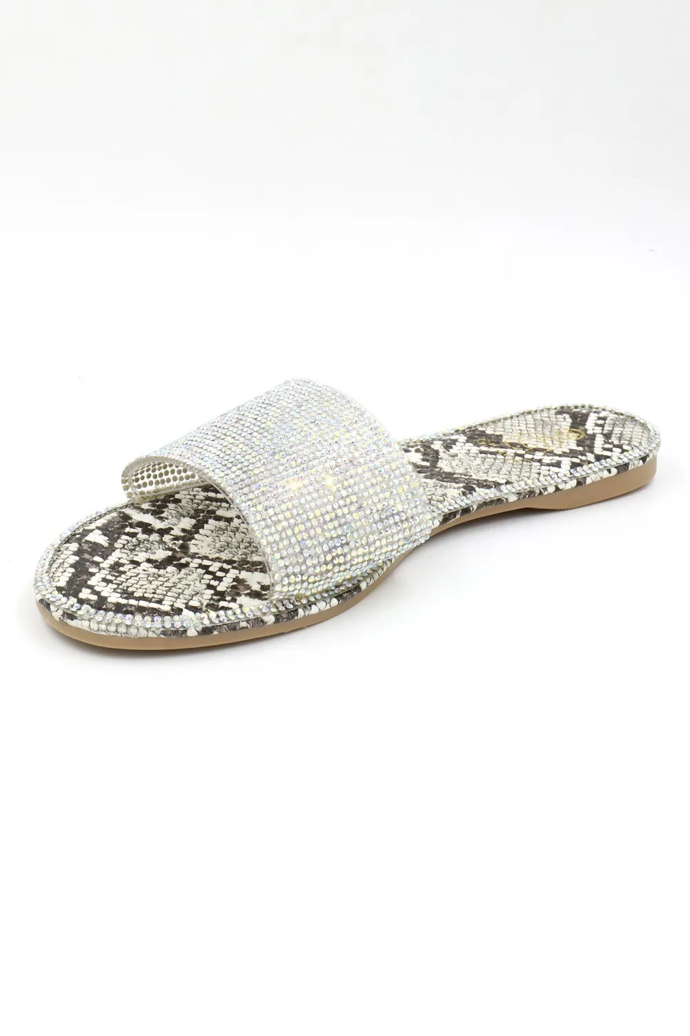 Sandalia beige con pedrería