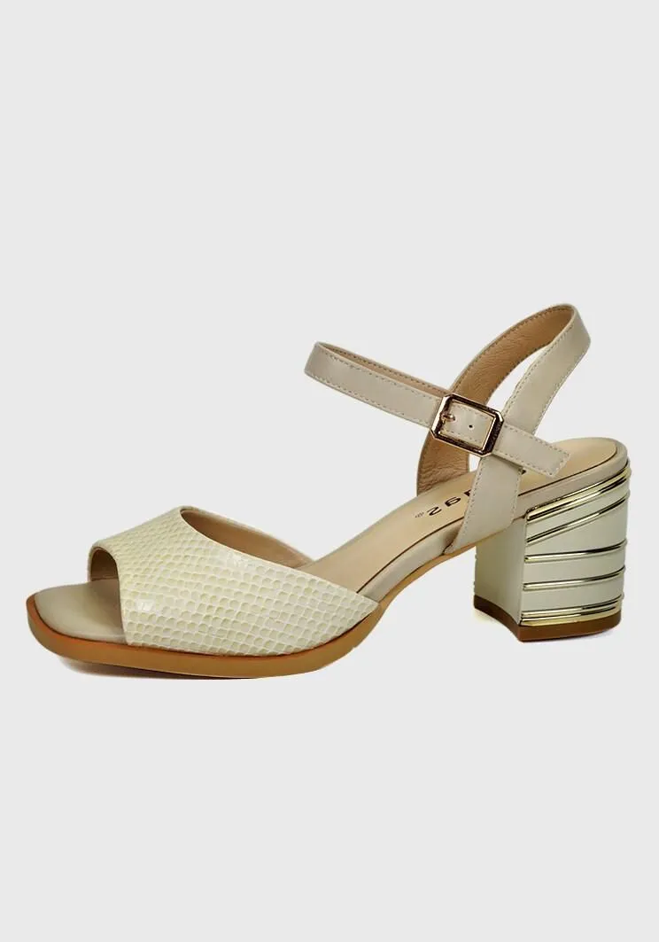 Sandalia Cuero Javi Beige