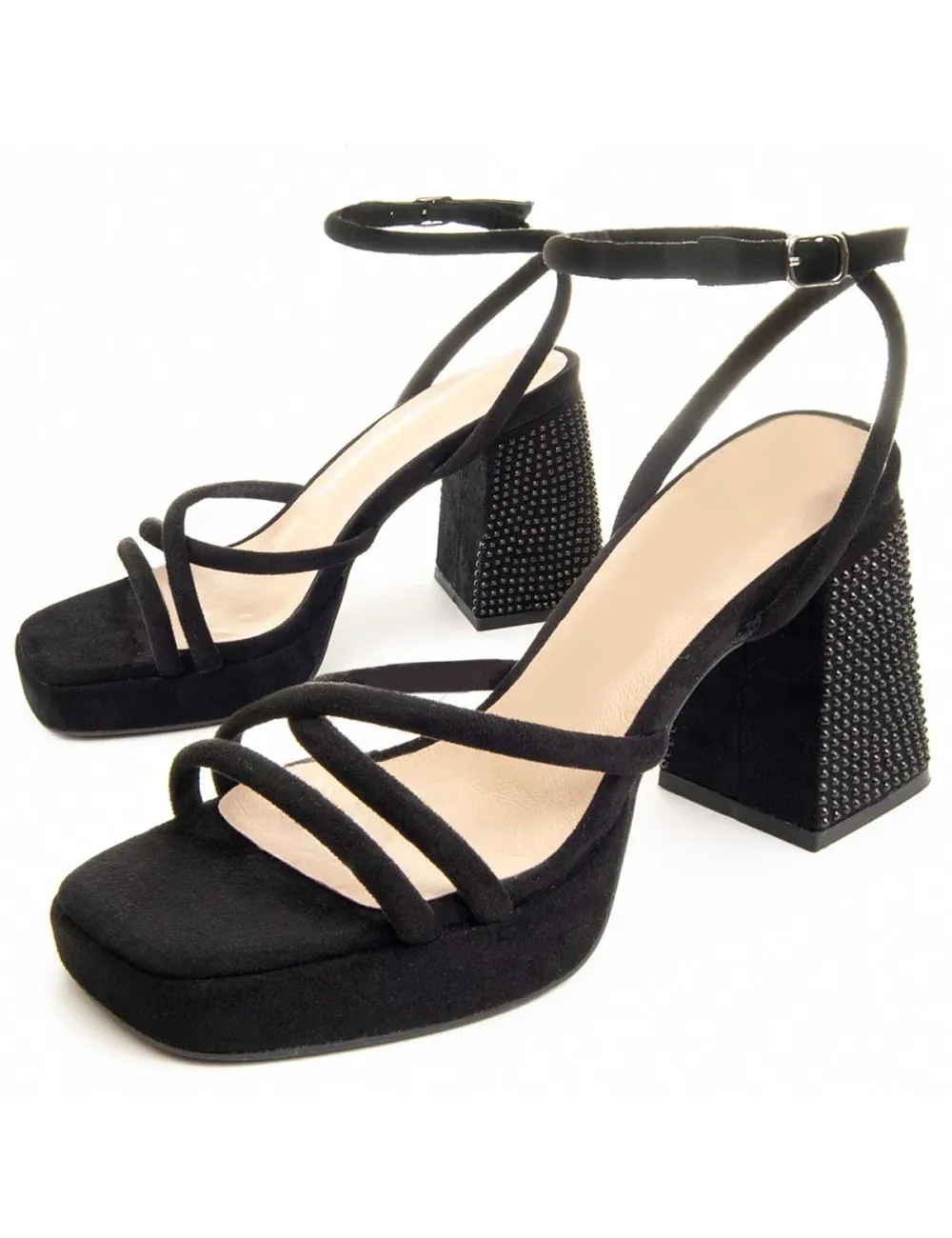 Sandalia De Tacón Para Mujer.  Montevita  Festsand  88512 Negro