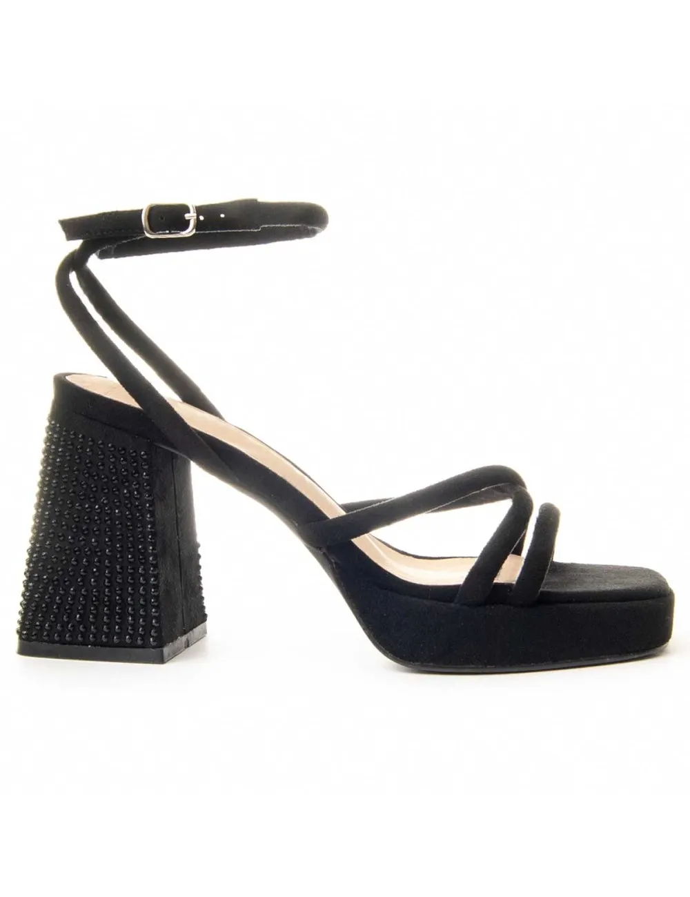 Sandalia De Tacón Para Mujer.  Montevita  Festsand  88512 Negro