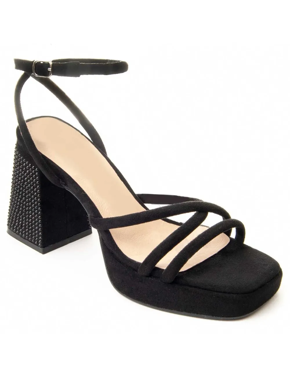 Sandalia De Tacón Para Mujer.  Montevita  Festsand  88512 Negro
