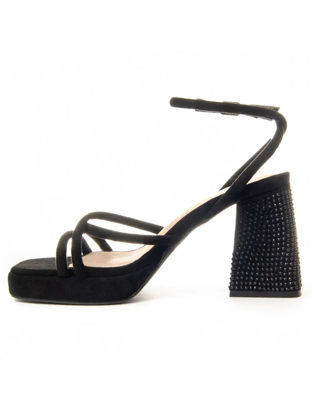 Sandalia De Tacón Para Mujer.  Montevita  Festsand  88512 Negro