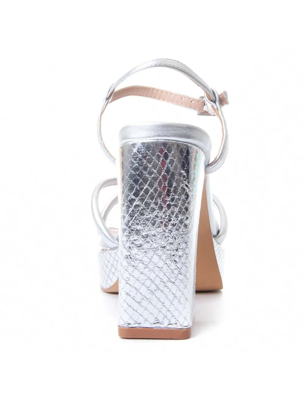 Sandalia De Tacón Para Mujer.  Montevita  Festsand10  88532 Plateado