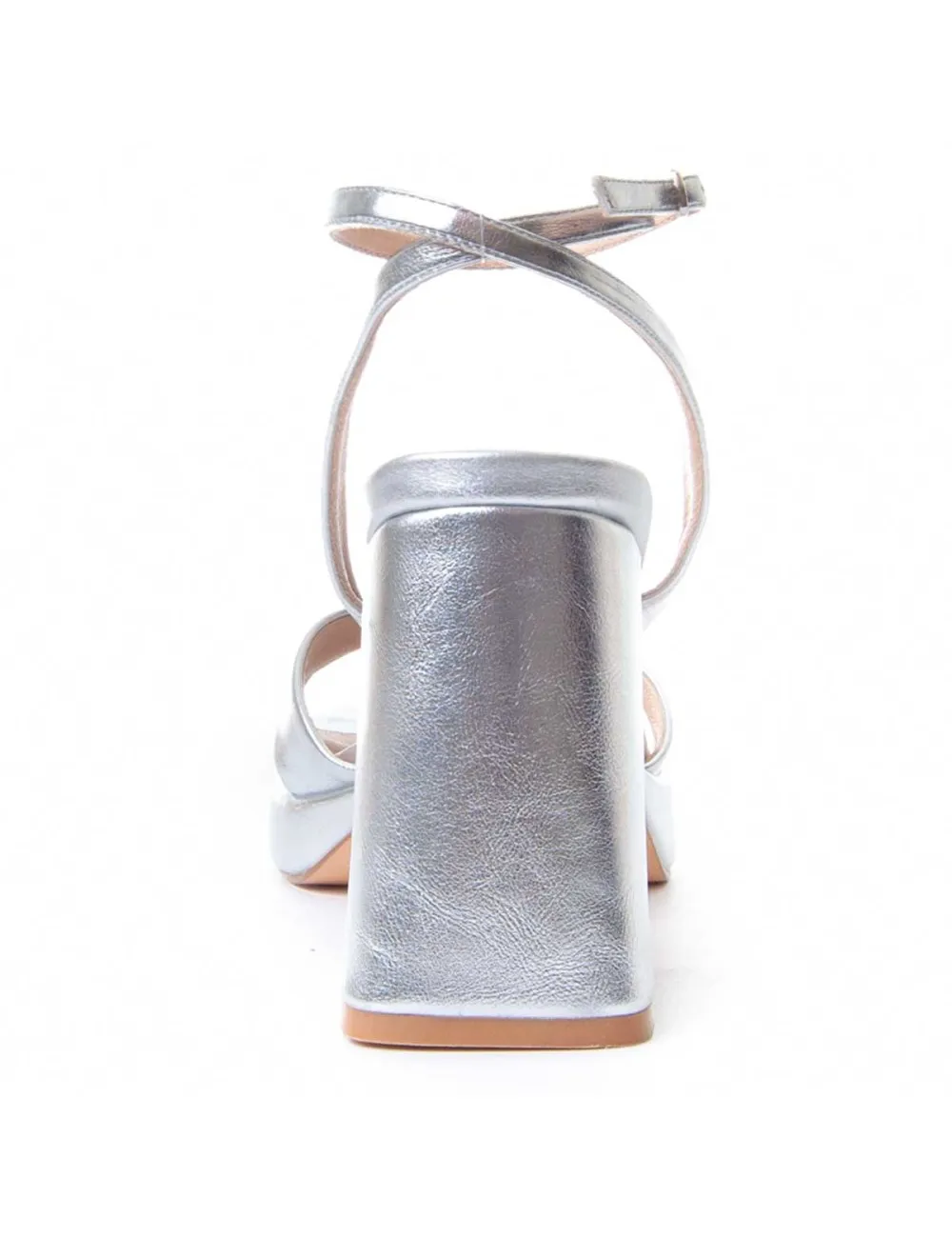 Sandalia De Tacón Para Mujer.  Montevita  Festsand4  88520 Plateado