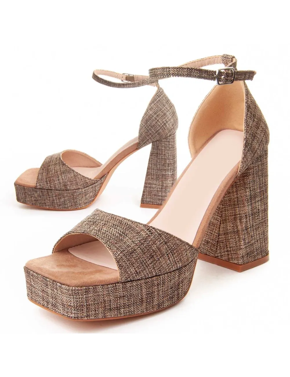 Sandalia De Tacón Para Mujer.  Montevita  Festsand7  88526 Marrón