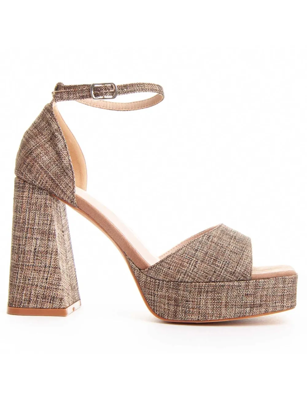 Sandalia De Tacón Para Mujer.  Montevita  Festsand7  88526 Marrón