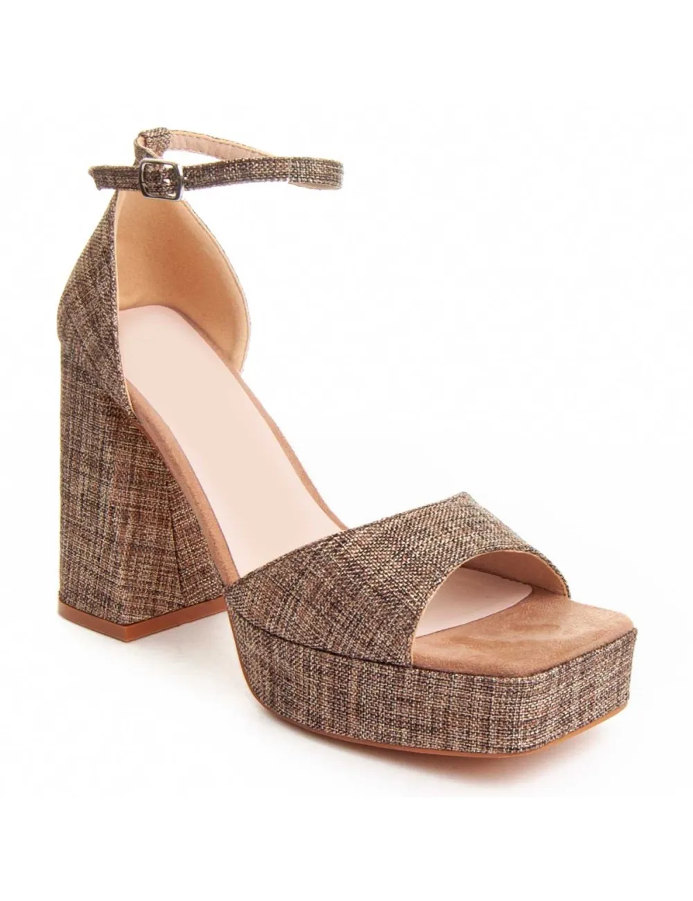 Sandalia De Tacón Para Mujer.  Montevita  Festsand7  88526 Marrón