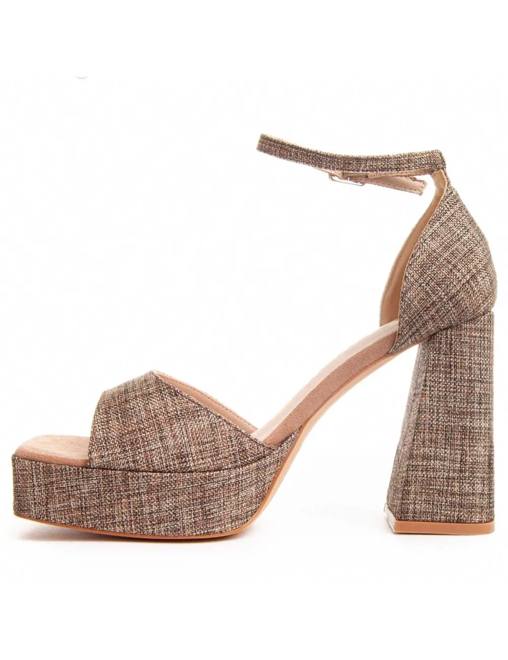 Sandalia De Tacón Para Mujer.  Montevita  Festsand7  88526 Marrón
