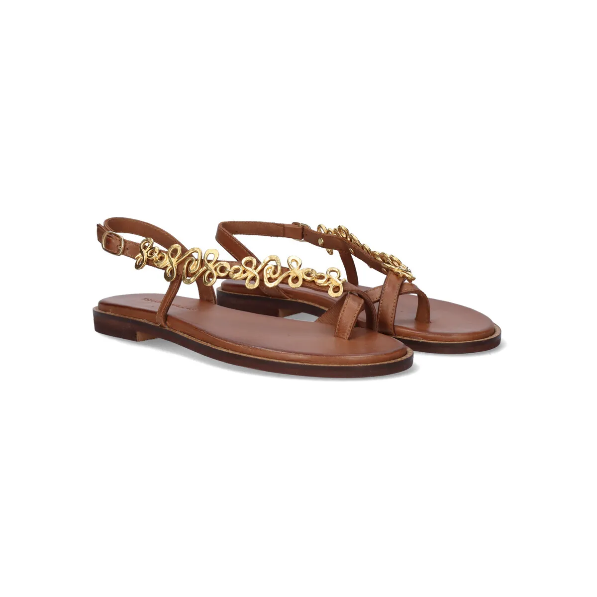 SANDALIA PLANA 577 CHIOS LEATHER TAN