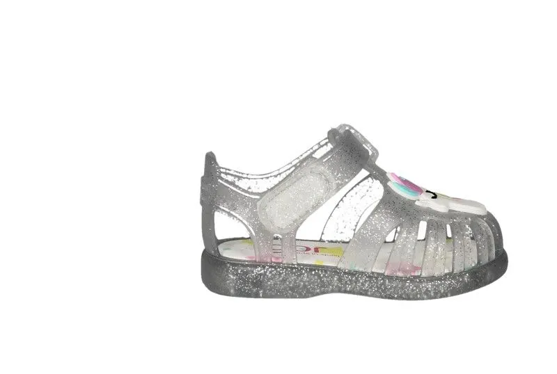 Sandalia Playa Transparente Gllitter Pala Unicornio