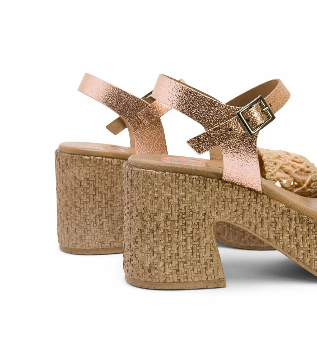 SANDALIA TACON PIEL Y TEXTIL ROSE JERI