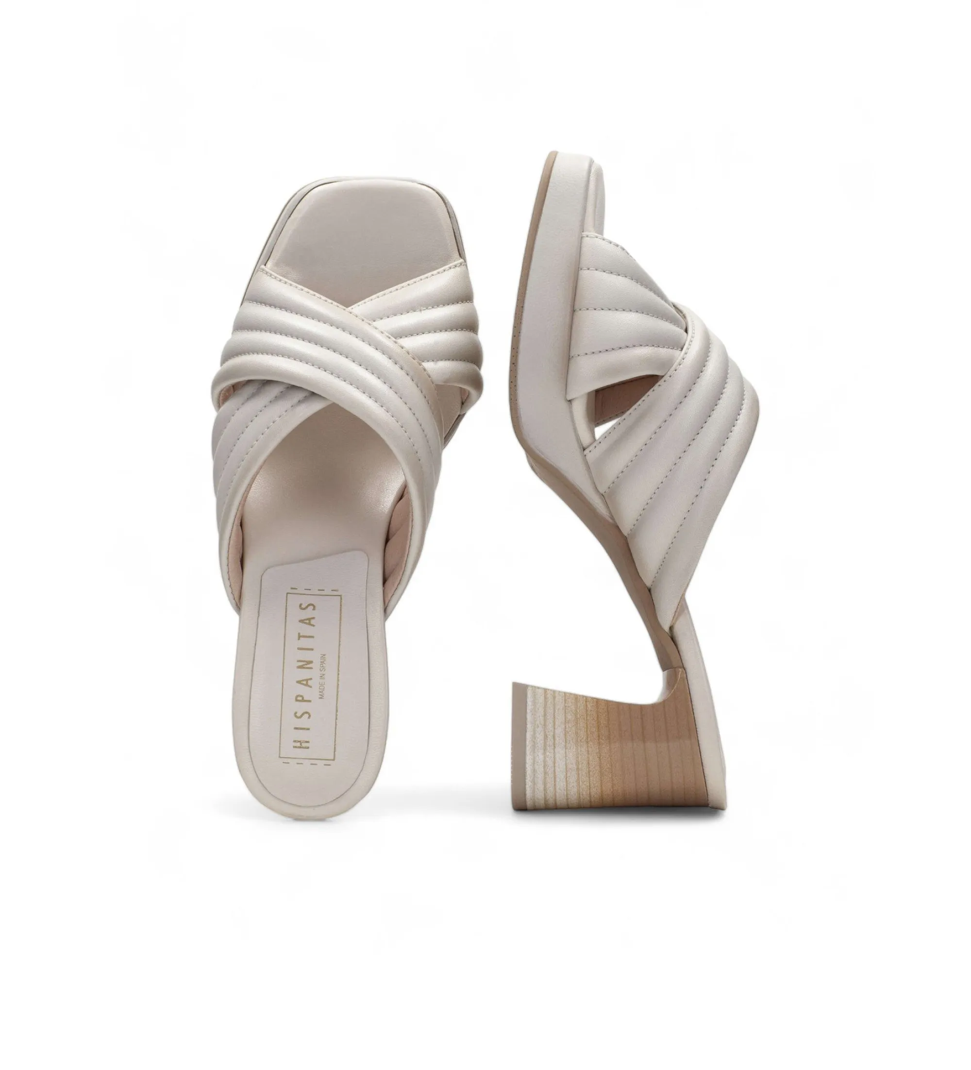 SANDALIAS DE PIEL SOHO BLANCO ALTURA TACóN 7CM