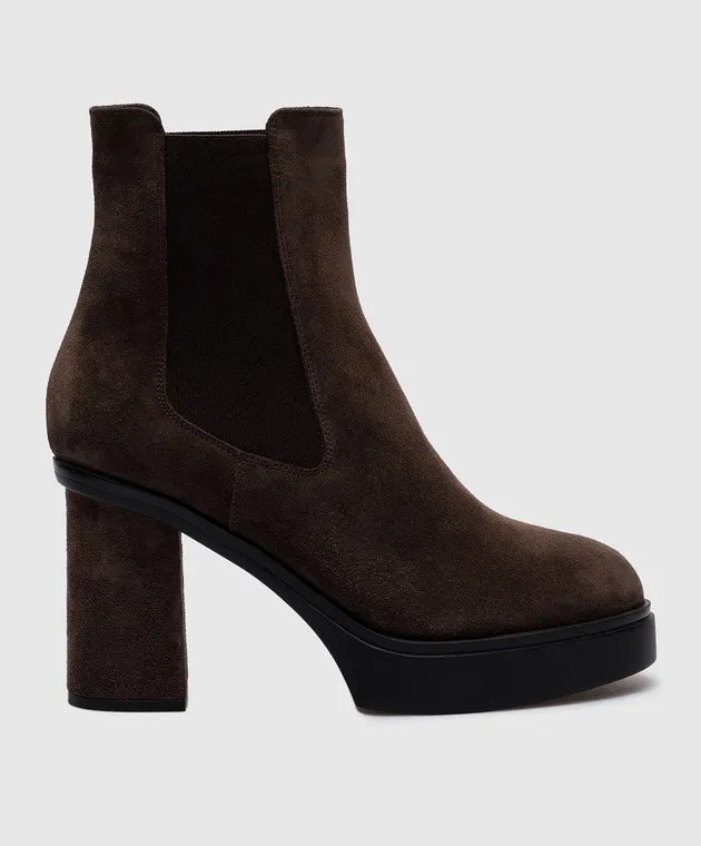 Santoni Brown suede ankle boots