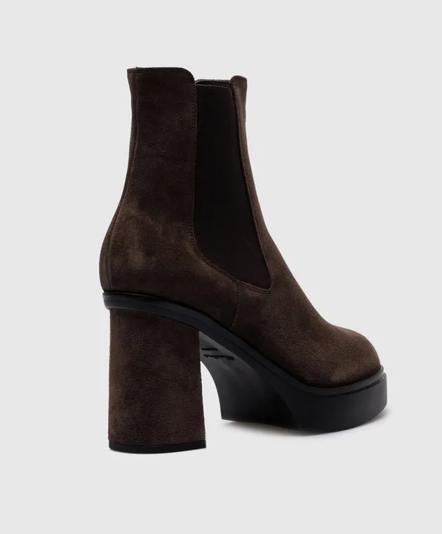 Santoni Brown suede ankle boots
