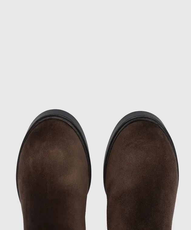 Santoni Brown suede ankle boots