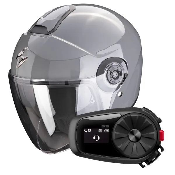 Scorpion Exo City II Solid Cement Grey + Kit Bluetooth 5S 