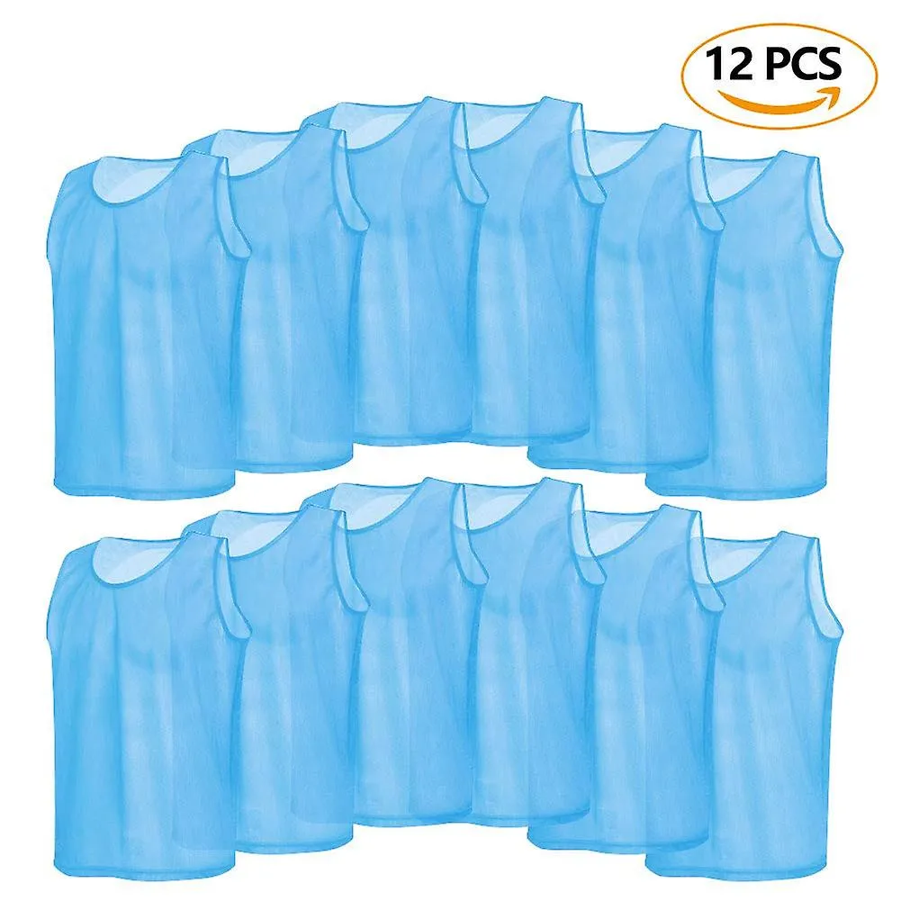 Scrimmage Training Vests, Solid Mesh Practice Jerseys Bibs for Volleyball Soccer Basketballfor Volleyball Soccer Basketball (12 