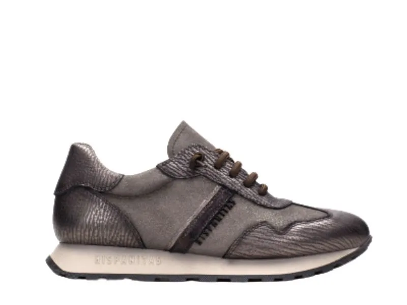 SNEAKERS DE PIEL CON CORDONES ELÁSTICOS LOIRA HISPANITAS EN COLOR ESTAÑO HI233073