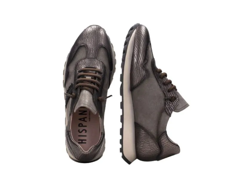 SNEAKERS DE PIEL CON CORDONES ELÁSTICOS LOIRA HISPANITAS EN COLOR ESTAÑO HI233073
